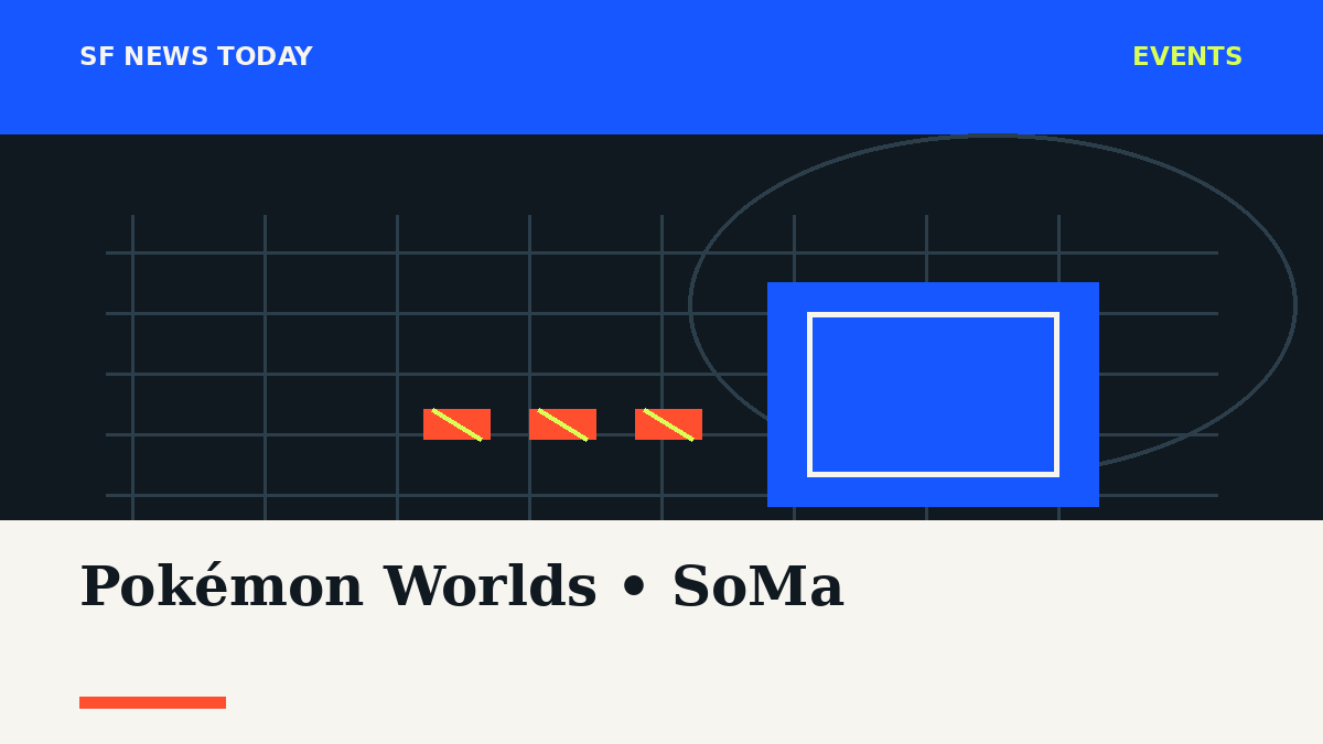 Illustrated San Francisco convention district with street closures and event traffic around SoMa.