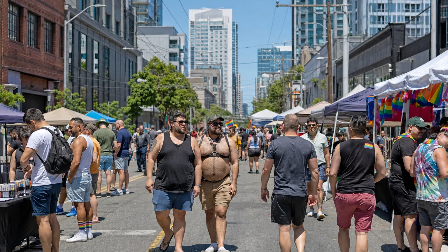 Representative editorial image of a busy San Francisco SoMa street fair; not a photograph of Bearrison 2026.