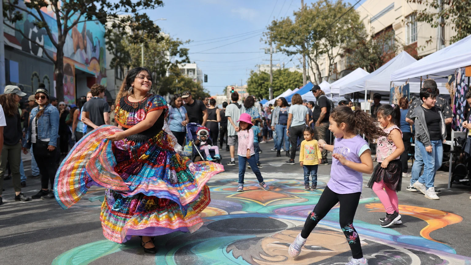 Representative editorial image of a free neighborhood arts event in San Francisco’s Mission District.
