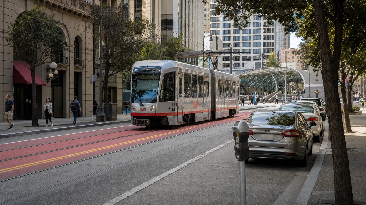 Photo-based view of San Francisco street parking, Muni and BART for the Labor Day travel guide.
