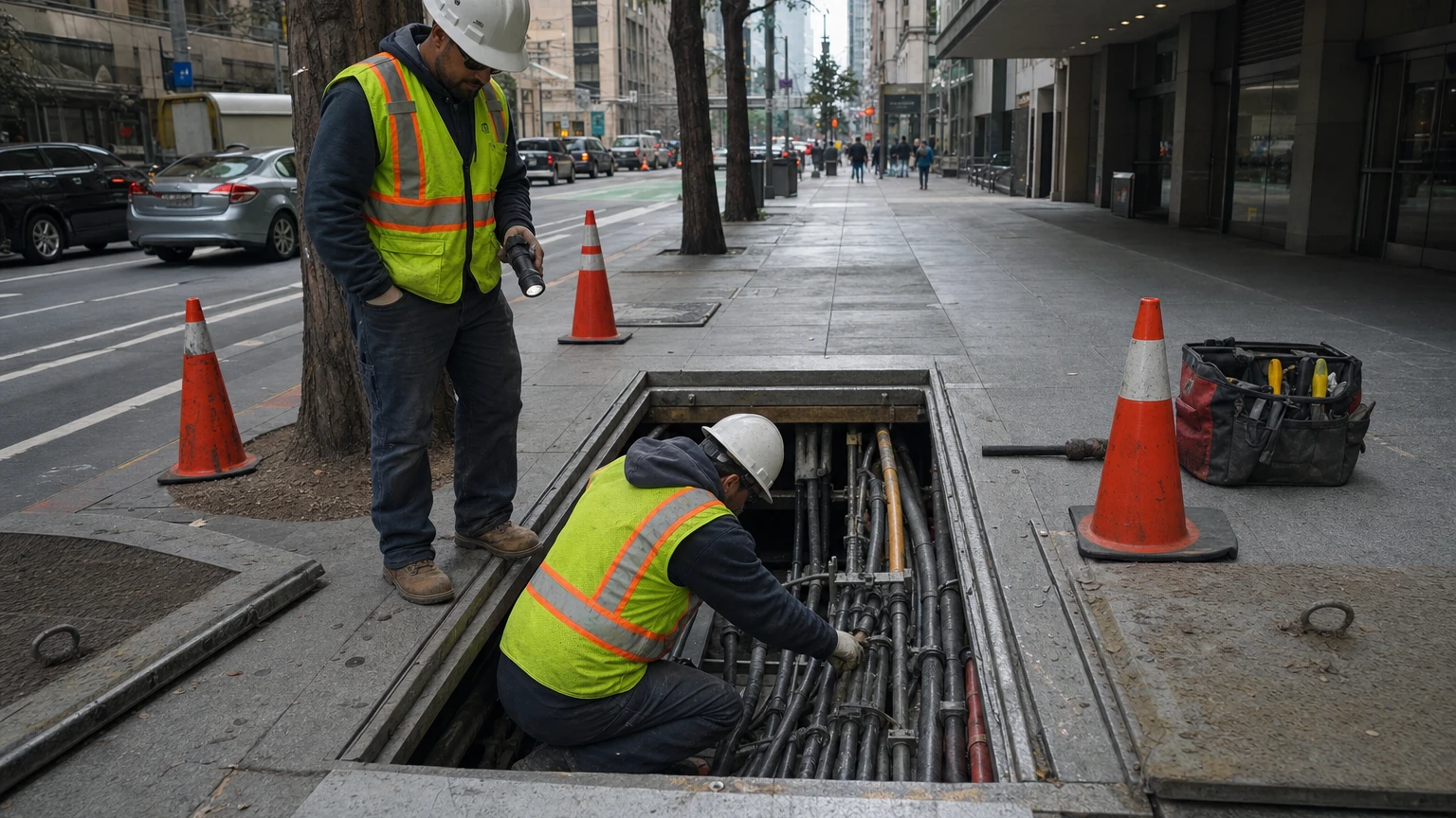 Representative editorial image of downtown San Francisco infrastructure used while an article-specific PG&E underground-network illustration is prepared.