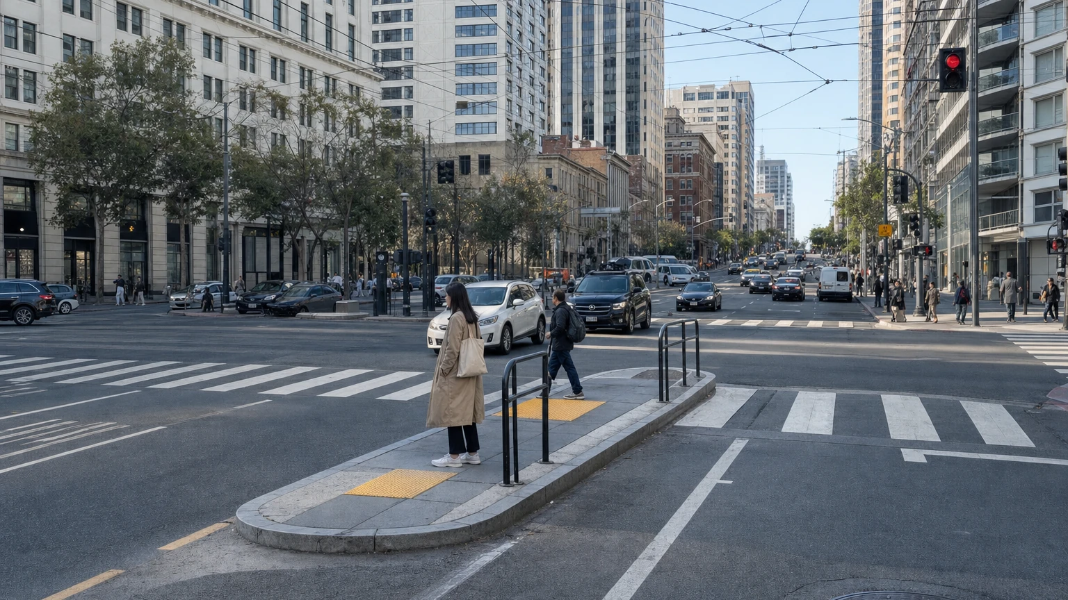 SF News Today street-safety data illustration comparing 100 fatal or severe-injury crashes in the first half of 2026 with 96 in 2025 and showing the High Injury Network concentration.