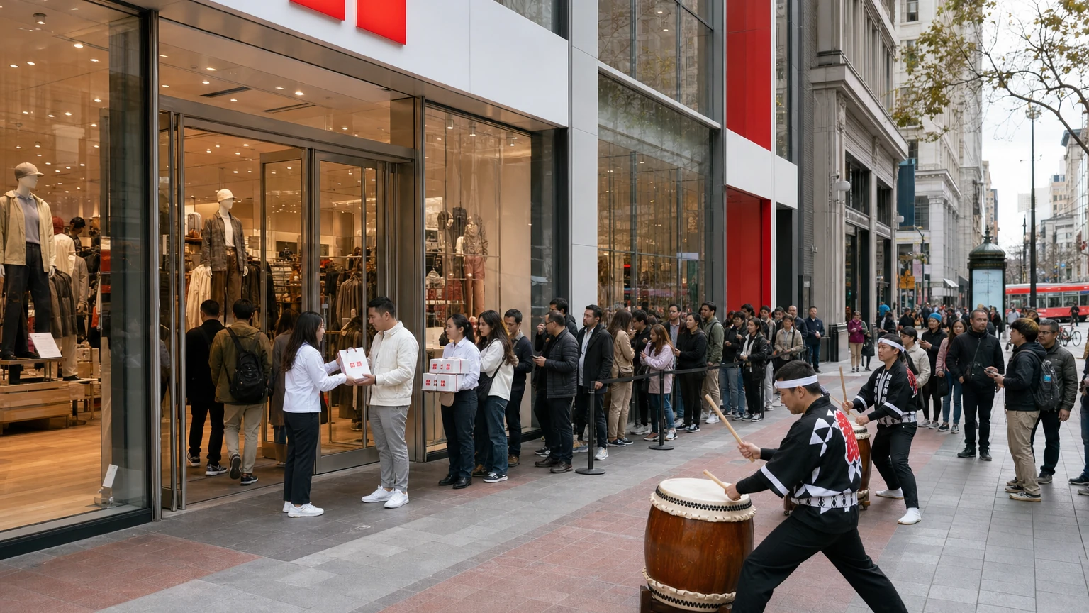 Representative editorial image of a San Francisco retail street scene; not a photograph of the UNIQLO Market Street opening.
